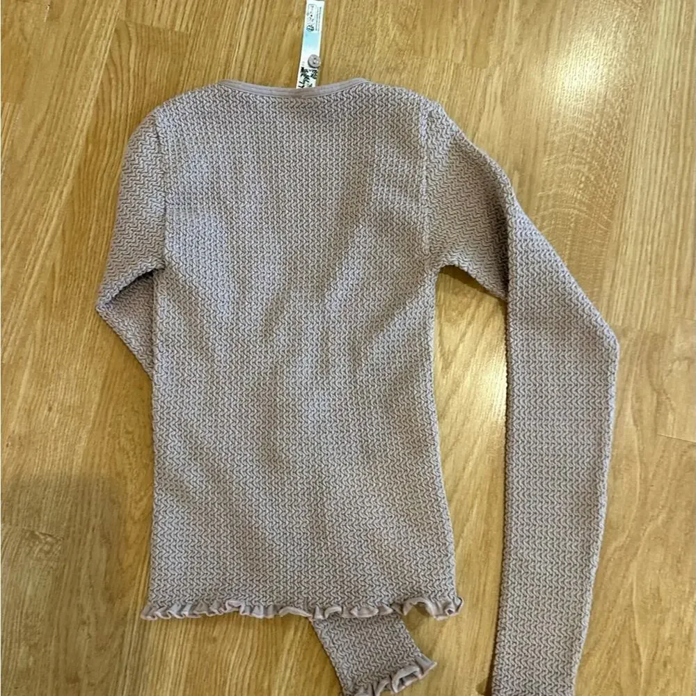 Free People Textured Knit Button-Up Top